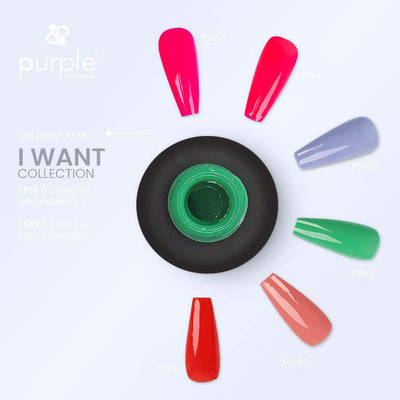 Verniz Gel Purple - Caixa Coleção I Want 6uni.